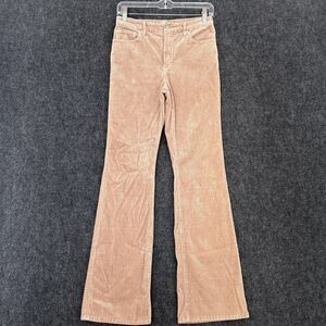 Good American Classic Slim Pants Women's 6/28 Beige Corduroy Bootcut Flare